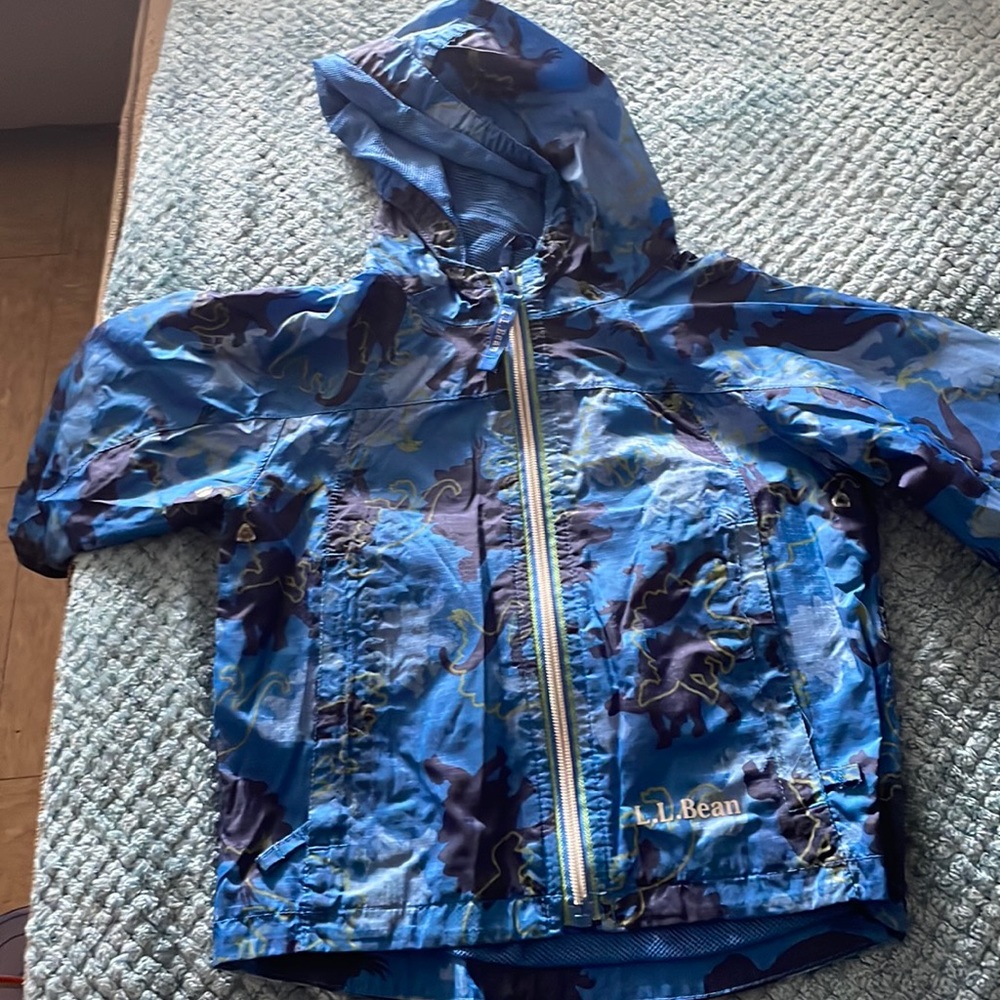 LL bean toddler boys lightweight dinosaur rain coat